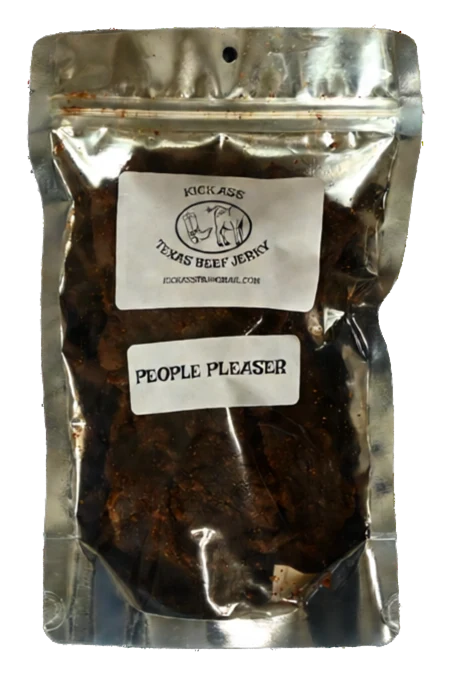 People Pleaser beef jerky bag